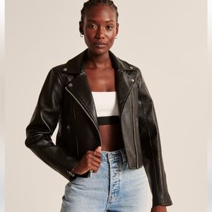 Abercrombie Vegan Leather Jacket, Size M